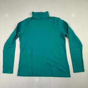 White Stag Teal Cotton Long Sleeve Turtleneck Shirt Size S (4/6)